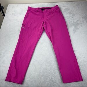 Marmot Women sz 14 (XXL) Pink Wide Leg Snowboard Ski Pants 35 Waist x 30 Length
